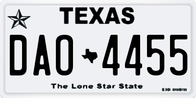 TX license plate DAO4455
