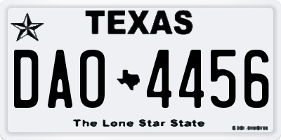 TX license plate DAO4456