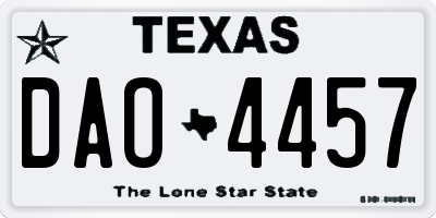TX license plate DAO4457
