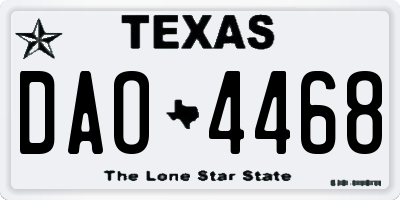 TX license plate DAO4468