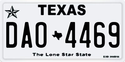 TX license plate DAO4469