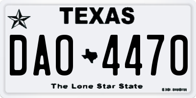 TX license plate DAO4470