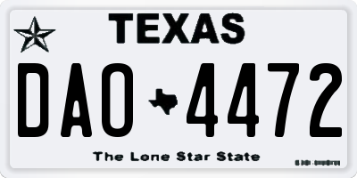 TX license plate DAO4472