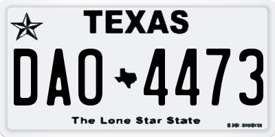 TX license plate DAO4473