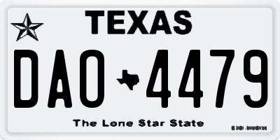 TX license plate DAO4479