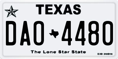 TX license plate DAO4480