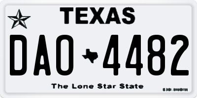 TX license plate DAO4482