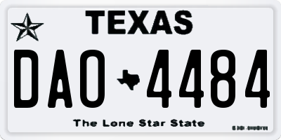 TX license plate DAO4484