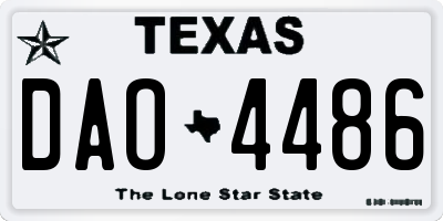 TX license plate DAO4486
