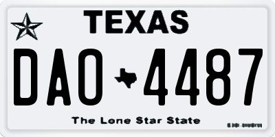 TX license plate DAO4487