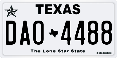TX license plate DAO4488
