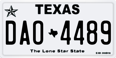 TX license plate DAO4489