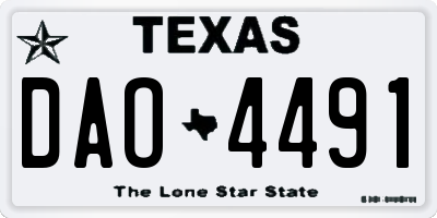 TX license plate DAO4491