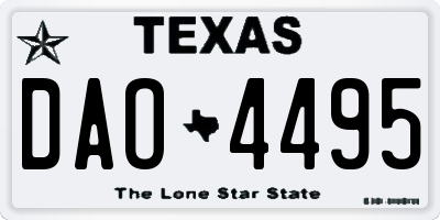 TX license plate DAO4495