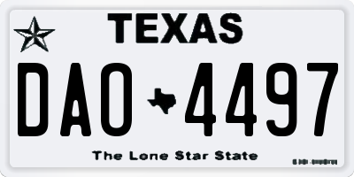 TX license plate DAO4497