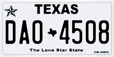 TX license plate DAO4508