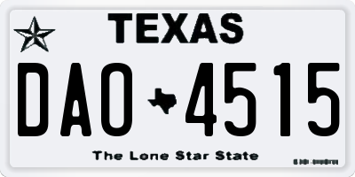 TX license plate DAO4515