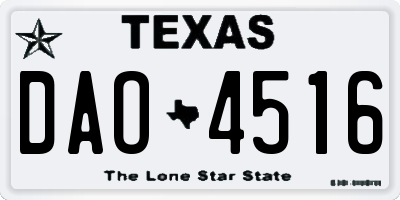 TX license plate DAO4516