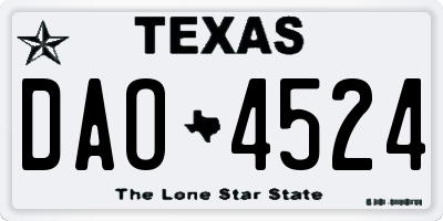 TX license plate DAO4524