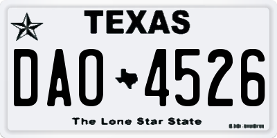 TX license plate DAO4526