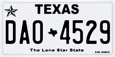 TX license plate DAO4529
