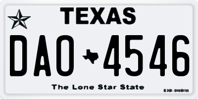 TX license plate DAO4546