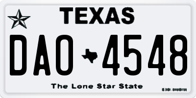 TX license plate DAO4548