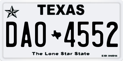 TX license plate DAO4552