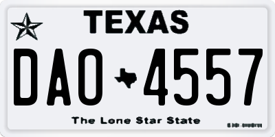 TX license plate DAO4557