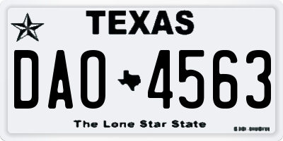 TX license plate DAO4563