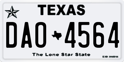 TX license plate DAO4564