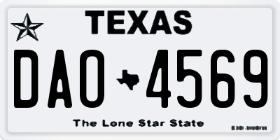 TX license plate DAO4569