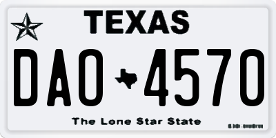 TX license plate DAO4570