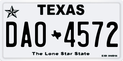 TX license plate DAO4572