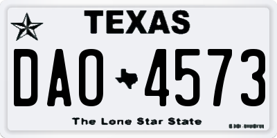 TX license plate DAO4573
