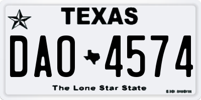 TX license plate DAO4574