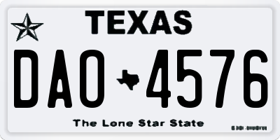 TX license plate DAO4576