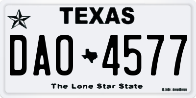 TX license plate DAO4577