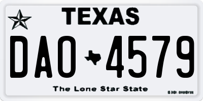 TX license plate DAO4579