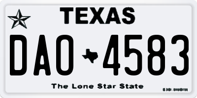 TX license plate DAO4583
