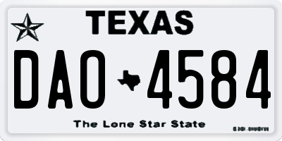 TX license plate DAO4584