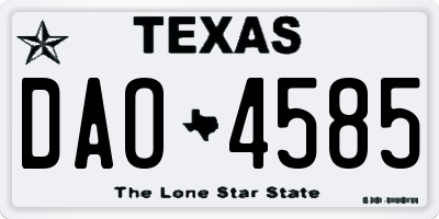 TX license plate DAO4585