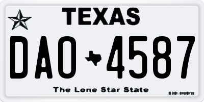 TX license plate DAO4587