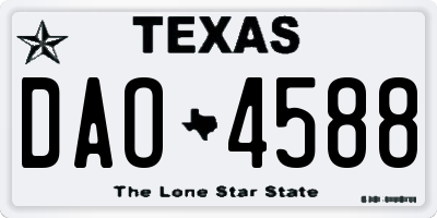 TX license plate DAO4588