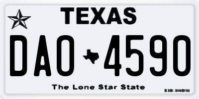 TX license plate DAO4590