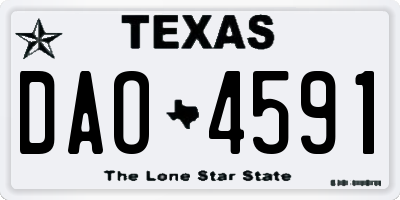TX license plate DAO4591