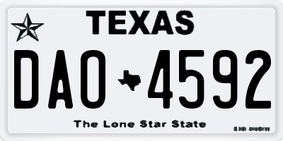 TX license plate DAO4592