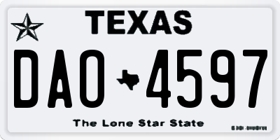 TX license plate DAO4597