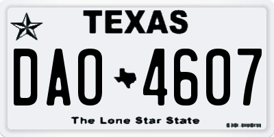 TX license plate DAO4607