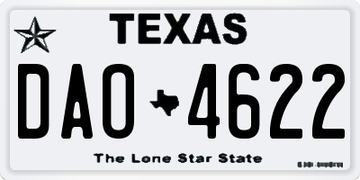 TX license plate DAO4622